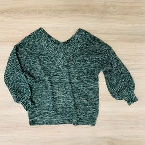 Waffle off the shoulder sweater